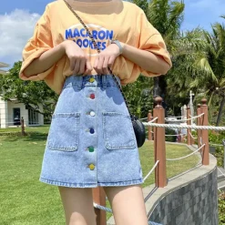 Skirts*Boogzel Clothing 2.0 Artsy Denim Skirt Blue