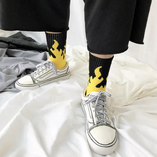 Socks*Boogzel Clothing 2.0 Flamin' Socks Black/yellow