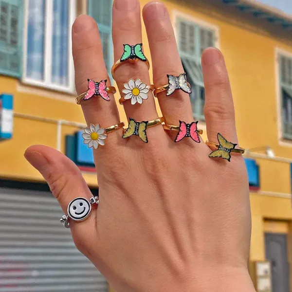 Anxiety Rings|Rings*Boogzel Clothing 2 Moods Anxiety Reversible Ring Silver