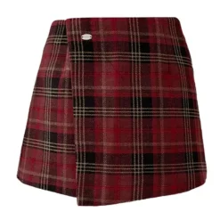 Skirts*Boogzel Clothing About A Girl Grunge Plaid Wrap Skirt Red