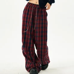 Pants & Trousers*Boogzel Clothing Academy Punk Plaid Pants Red/blue