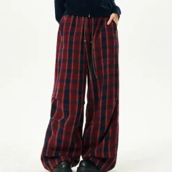 Pants & Trousers*Boogzel Clothing Academy Punk Plaid Pants Red/blue