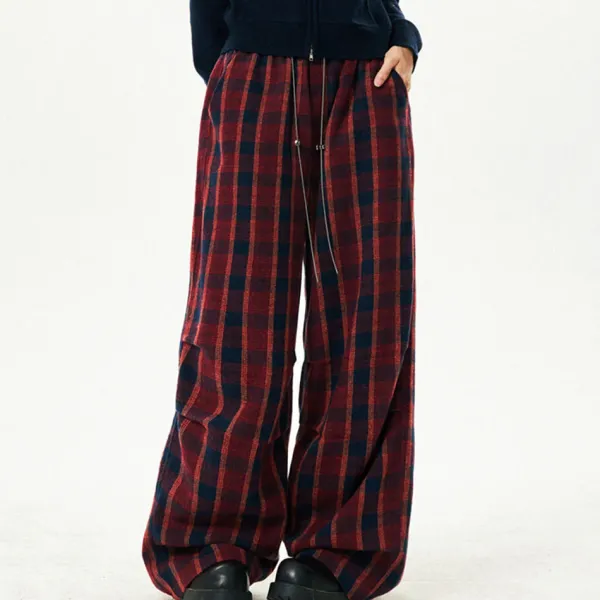 Pants & Trousers*Boogzel Clothing Academy Punk Plaid Pants Red/blue