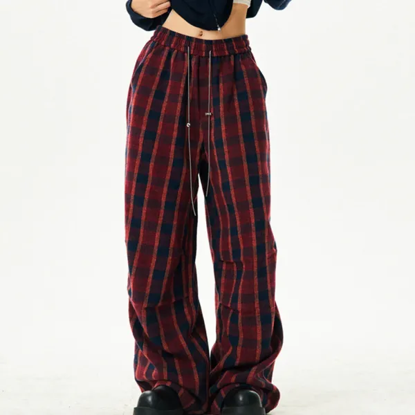 Pants & Trousers*Boogzel Clothing Academy Punk Plaid Pants Red/blue