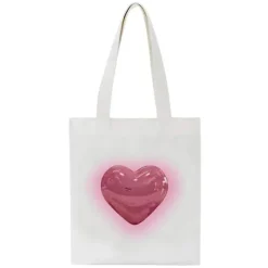 Bags & Purses*Boogzel Clothing Aesthetic Heart Tote Bag White/pink