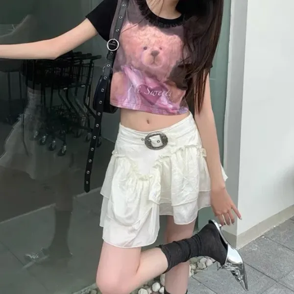 Skirts*Boogzel Clothing Aesthetic Mini Skirt in White