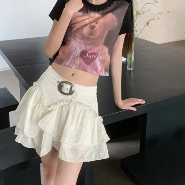 Skirts*Boogzel Clothing Aesthetic Mini Skirt in White