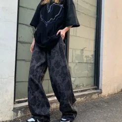 Pants & Trousers*Boogzel Clothing Aesthetic Wide Floral Cord Pants
