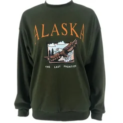 Sweatshirts*Boogzel Clothing Alaska Print Sweatshirt Green