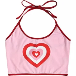 Y2K Tops*Boogzel Clothing All You Need Is Love Halter Top Pink