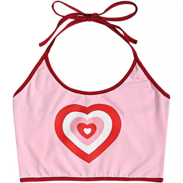 Y2K Tops*Boogzel Clothing All You Need Is Love Halter Top Pink