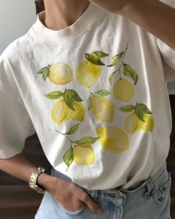 Aesthetic T-Shirts & Graphic Tees*Boogzel Clothing Amalfi Lemon Graphic T-Shirt White