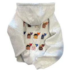 Hoodies*Boogzel Clothing Angel Emoji Embroidery Hoodie Grey