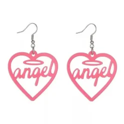 Earrings*Boogzel Clothing Angel Heart Earrings Pink