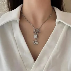 Necklaces & Chokers*Boogzel Clothing Angelcore Aesthetic Chain Necklace Silver