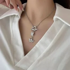Necklaces & Chokers*Boogzel Clothing Angelcore Aesthetic Chain Necklace Silver