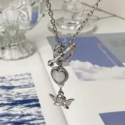 Necklaces & Chokers*Boogzel Clothing Angelcore Aesthetic Chain Necklace Silver