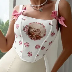 Corset Tops*Boogzel Clothing Angelcore Bow Straps Corset