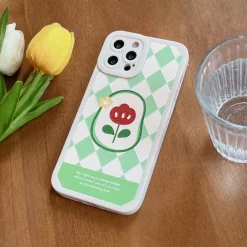 Iphone Cases*Boogzel Clothing Argyle Flower iPhone Case Green