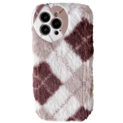Iphone Cases*Boogzel Clothing Argyle Fuzzy iPhone Case Brown