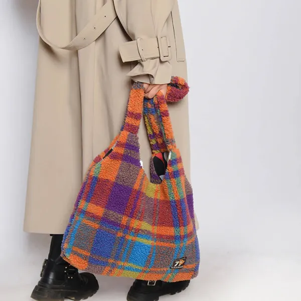Bags & Purses*Boogzel Clothing Autumn Feels Plaid Tote Bag Multi