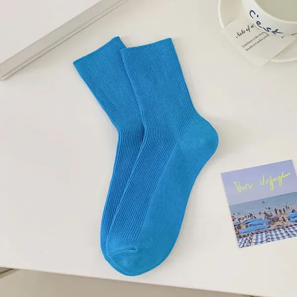 Socks*Boogzel Clothing Baby Blue Ribbed Socks