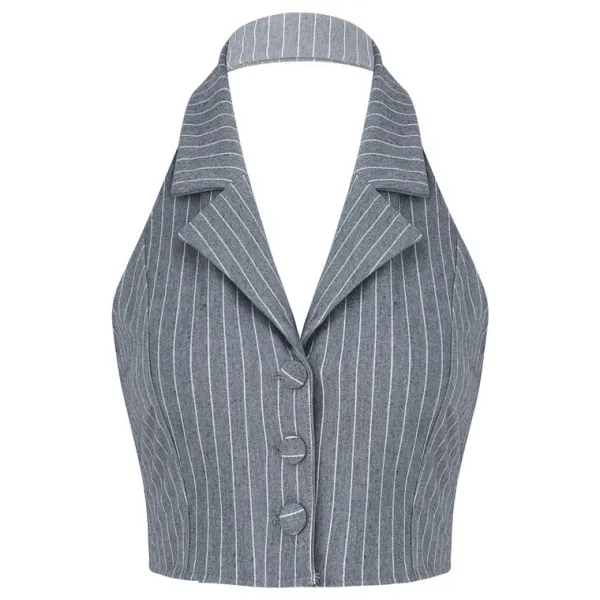 Crop Tops*Boogzel Clothing Baby Lies Halter Tailored Vest