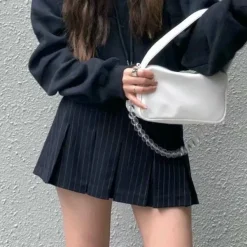 Skirts*Boogzel Clothing Baby Lies Striped Pleated Skirt