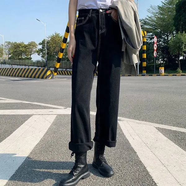 Jeans*Boogzel Clothing Baby Lies Wide Jeans Black