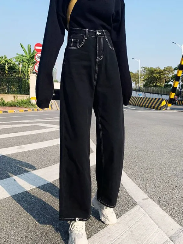 Jeans*Boogzel Clothing Baby Lies Wide Jeans Black