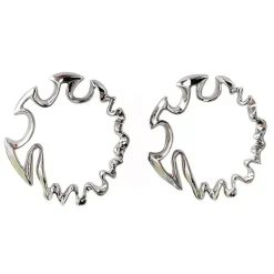 Earrings*Boogzel Clothing Bad Manners Abstract Earrings Silver