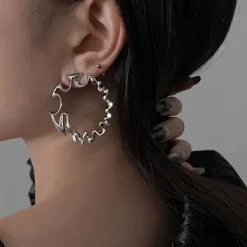 Earrings*Boogzel Clothing Bad Manners Abstract Earrings Silver