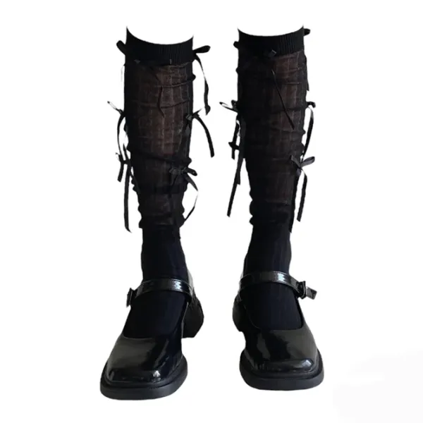Socks*Boogzel Clothing Ballet Core Bow High Socks
