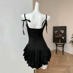 Dresses & Rompers*Boogzel Clothing Balletcore Aesthetic Pleated Dress Black