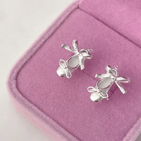 Earrings*Boogzel Clothing Balletcore Aesthetic Stud Earrings Silver