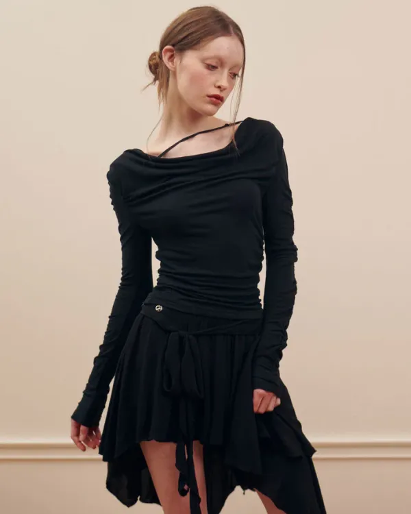 Skirts*Boogzel Clothing Balletcore Asymmetrical Mid Skirt