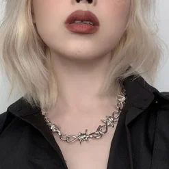 Necklaces & Chokers*Boogzel Clothing Barb Wire Choker Silver