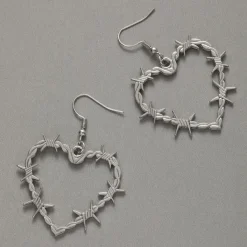 Earrings*Boogzel Clothing Barbed Wire Heart Earrings