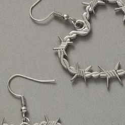 Earrings*Boogzel Clothing Barbed Wire Heart Earrings