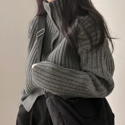 Knit Cardigans|Sweaters*Boogzel Clothing Basic Things Button Up Jumper Grey