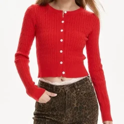 Knit Cardigans|Long Sleeve Tops*Boogzel Clothing Basic Things Ribbed Long Sleeve Top
