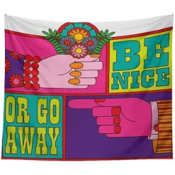 Posters / Tapestry*Boogzel Clothing Be Nice or Go Away Wall Tapestry