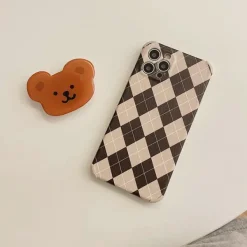 Iphone Cases*Boogzel Clothing Bear Argyle iPhone Case Brown