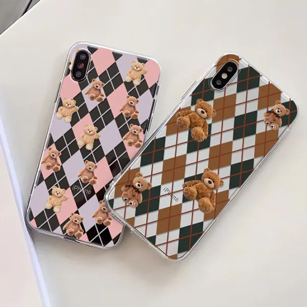 Iphone Cases*Boogzel Clothing Bear Argyle Pattern iPhone Case