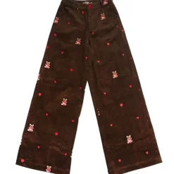 Pants & Trousers*Boogzel Clothing Bear Embroidery Cord Pants Brown