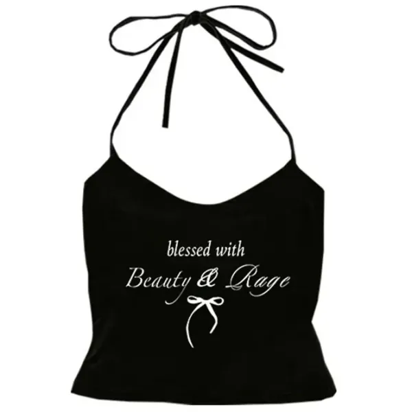 Y2K Tops|Aesthetic T-Shirts & Graphic Tees*Boogzel Clothing Beauty & Rage Y2K Halter Top
