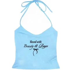 Y2K Tops|Aesthetic T-Shirts & Graphic Tees*Boogzel Clothing Beauty & Rage Y2K Halter Top
