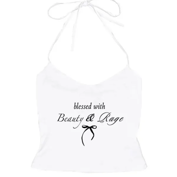 Y2K Tops|Aesthetic T-Shirts & Graphic Tees*Boogzel Clothing Beauty & Rage Y2K Halter Top