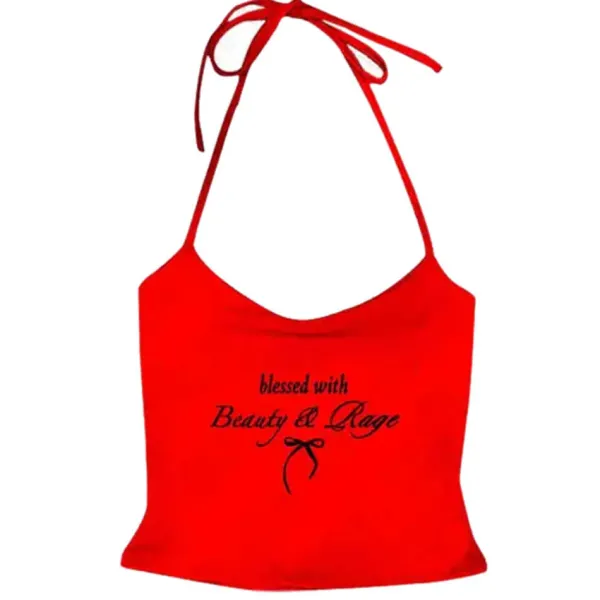 Y2K Tops|Aesthetic T-Shirts & Graphic Tees*Boogzel Clothing Beauty & Rage Y2K Halter Top