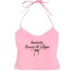 Y2K Tops|Aesthetic T-Shirts & Graphic Tees*Boogzel Clothing Beauty & Rage Y2K Halter Top